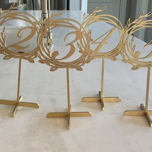 Table Numbers.Gold Table Numbers. Table Numbers with base .Wedding Table Numbers