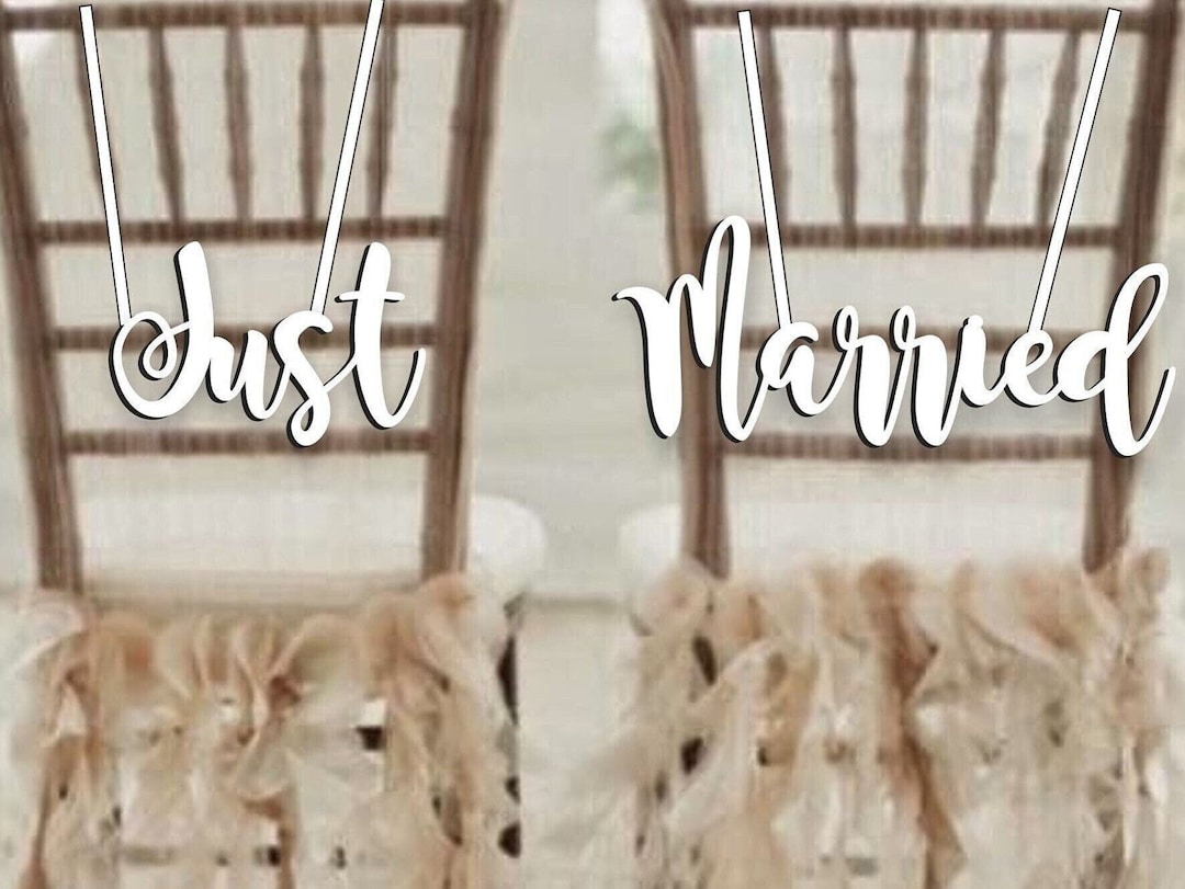 Just Married Chair Sign. Wood Wedding Reception Chair Signs Etsy