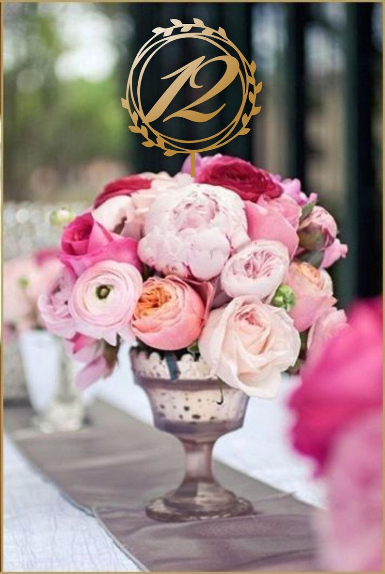 Gold Table Number.table Numbers for Flower.wedding Table Etsy