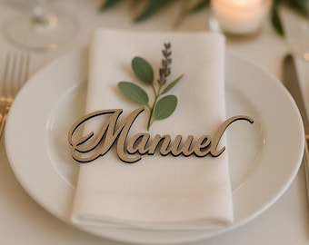 Wedding place card, Personalized wedding place table cards Laser Cut Names Place Setting Wedding Name Cards Place Names Table Decor