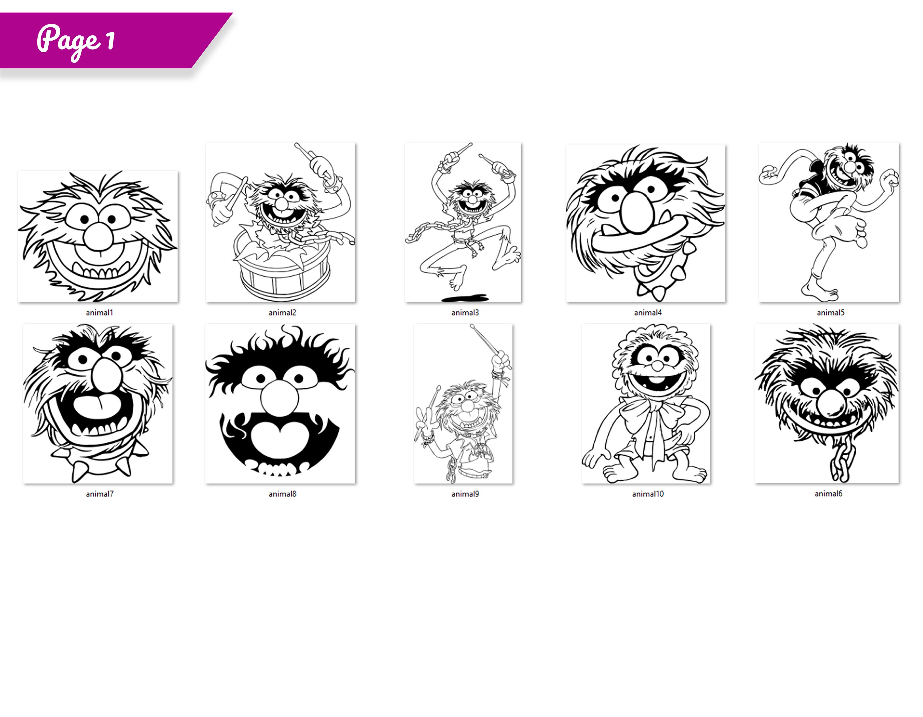 Animal Muppet SVG & PNG 10 Designs | Etsy