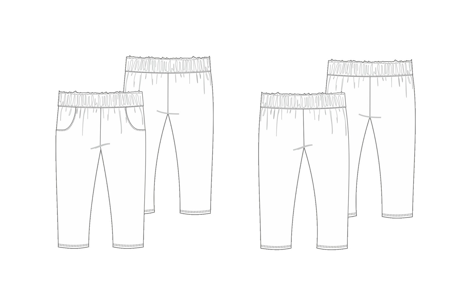 Basic Pants, Pdf Sewing Pattern, 0 to 5 Years Etsy