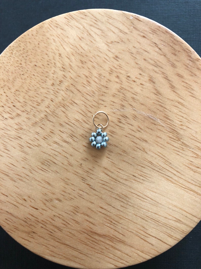 Flower pendant S white beryl heart