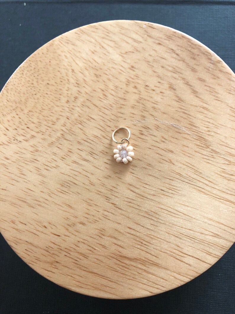Flower pendant S white beryl heart