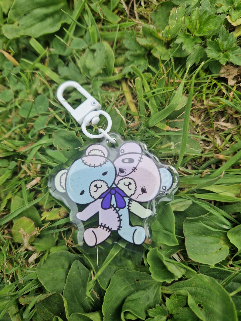 Two Headed Bear Acrylic Keyring / Bag Charm image 2