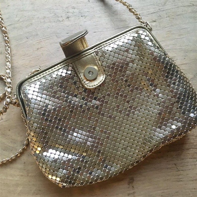 Vintage Bueno Gold Metal Mesh Purse/handbag Shiny Metallic - Etsy