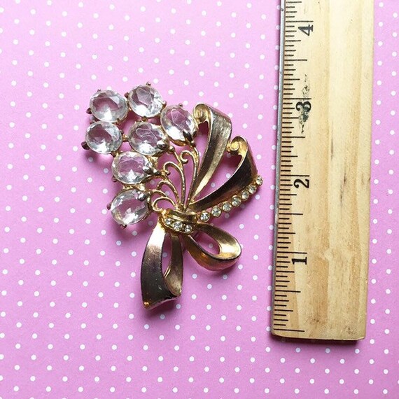 Gorgeous large Faceted rhinestone “flowers” tied … - image 3