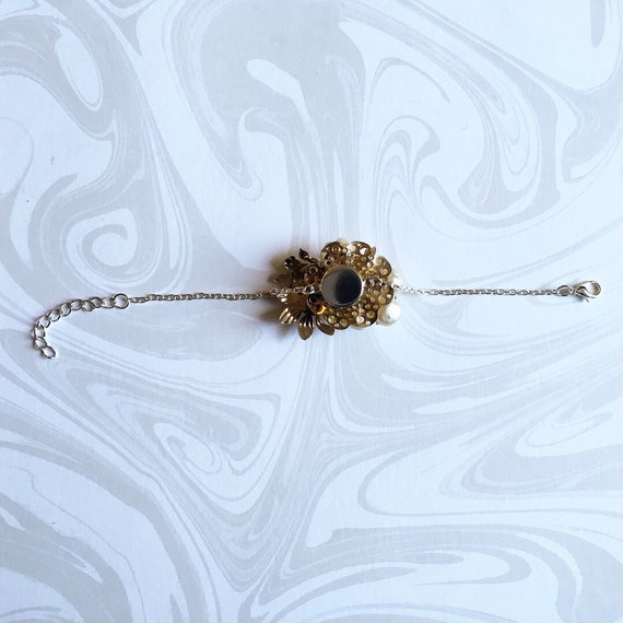 Corsage-esque adjustable bracelet, repurposed wit… - image 4