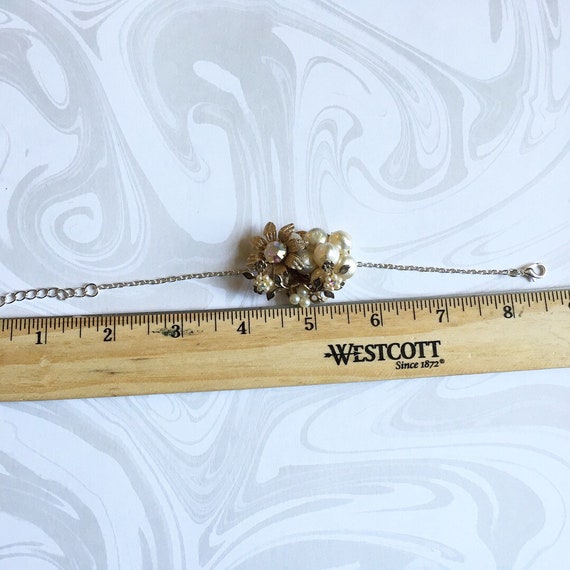 Corsage-esque adjustable bracelet, repurposed wit… - image 3