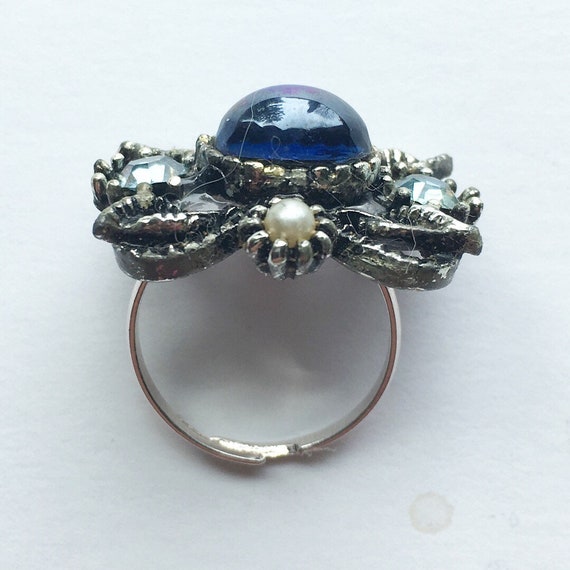 Beautiful vintage repuposed earring into a ring- … - image 1