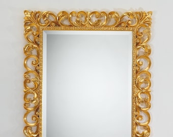 Specchio Ovale Barocco Made In Italy - Cornice Legno E Foglia Oro 63x83 Cm - Per Camera, Bagno, Ingresso - Foto 9