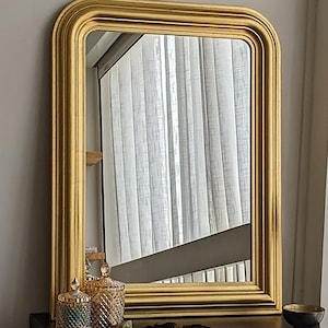 Louis Philippe Wandspiegel, Klassieke Spiegel, Slaapkamer Entree Badkamerspiegel, Gemaakt in Italië Franse Bladgouden Spiegel #70
