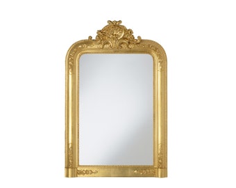 Louis Philippe Classic Style Mirror Gold Leaf - Made in Italy - Antique Style Fireplace Mirror Vintage Victorian Home mirror item # 71 Gold