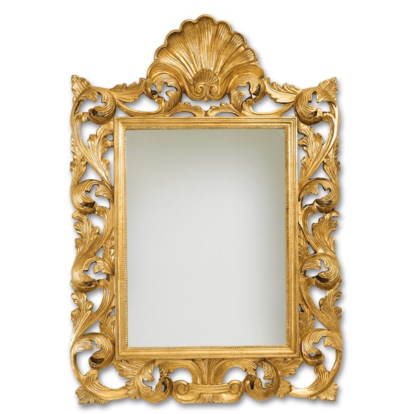 Miroir baroque classique rococo Louis XV Antique Gold Leaf - Fabriqué en Italie - Miroir de style baroque italien - Miroir victorien #8058