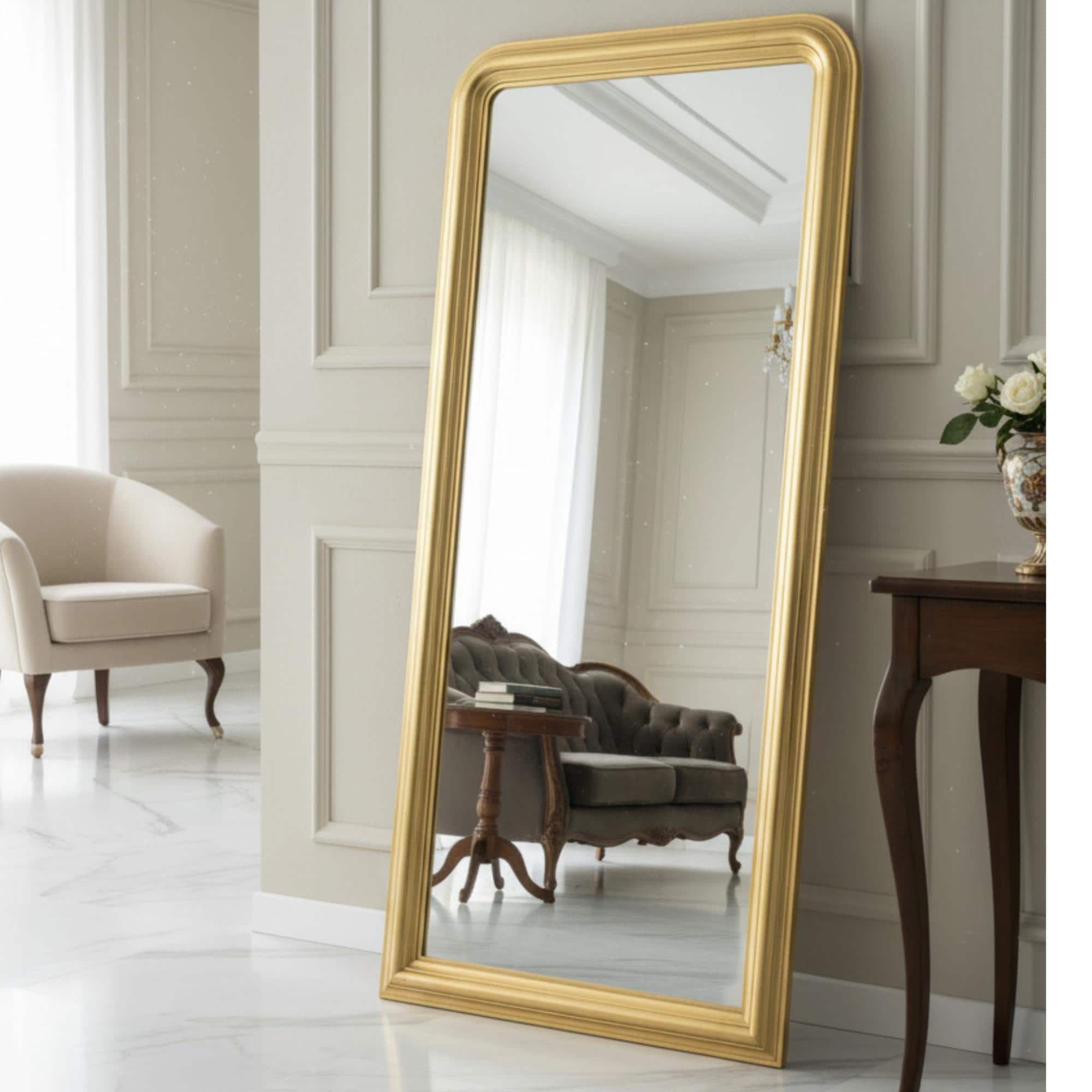 Large Classic Louis Philippe Style Mirror, Gold Wall Mirror