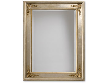 Classic 19th Century Italian Style Mirror with Silver Leaf Mecca - Made in Italy - Victorian Rectangular Mirror - Bedroom Mirror