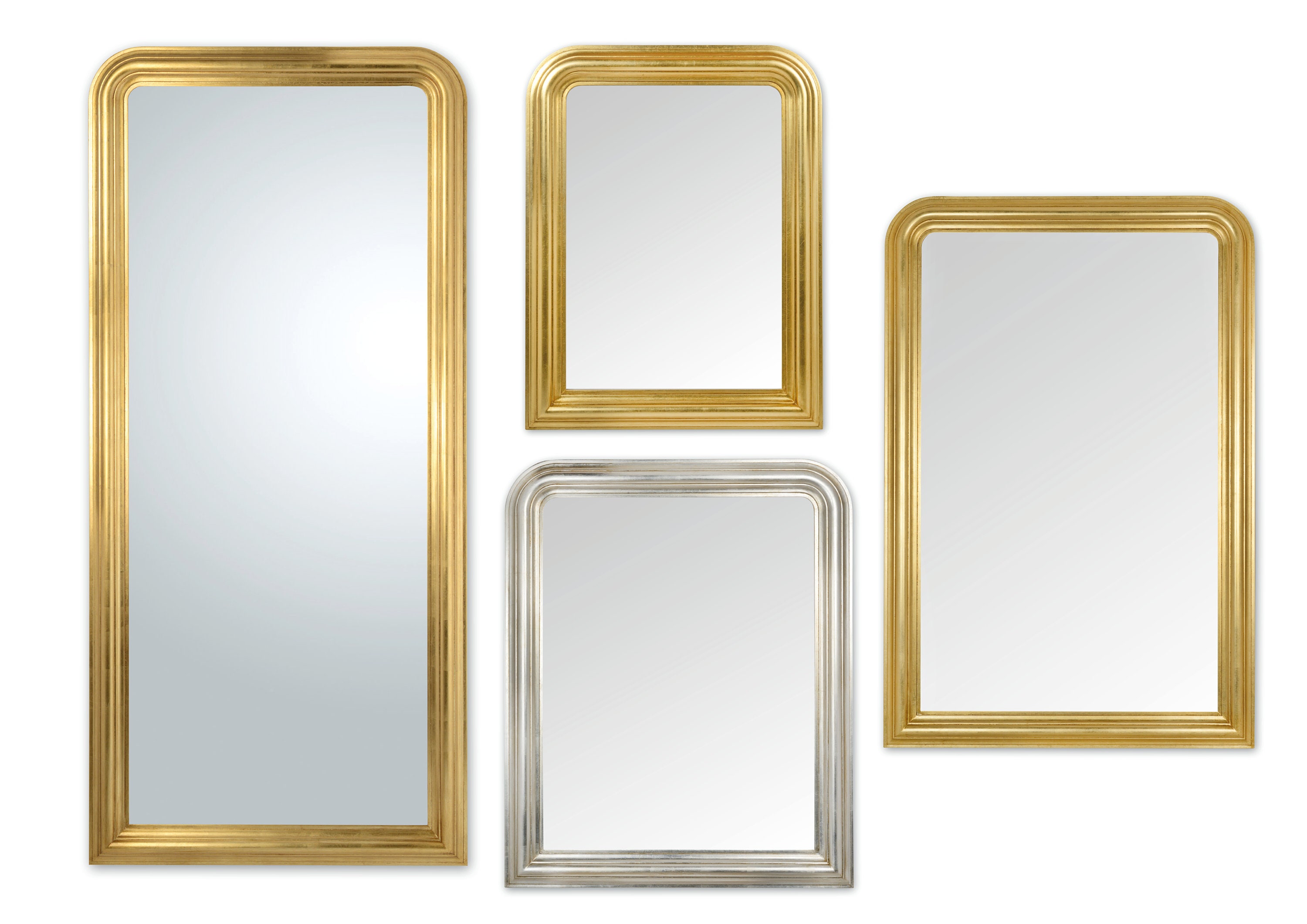 Etched Gold Finish Louis Philippe Mirror For Sale