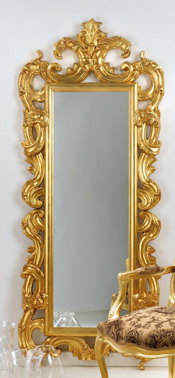 Mirror Whole Style Baroque Gold Leaf Made In Italy Item Mirror Whole Style Baroque Gold Leaf, Baroque Style Gold Mirror