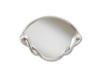 Modern Wall Mirror Design Silver Leaf - Made in Italy - Hallway Bedroom Wall decoration mirror 80x60cm - Italian vanity mirror Item #5088