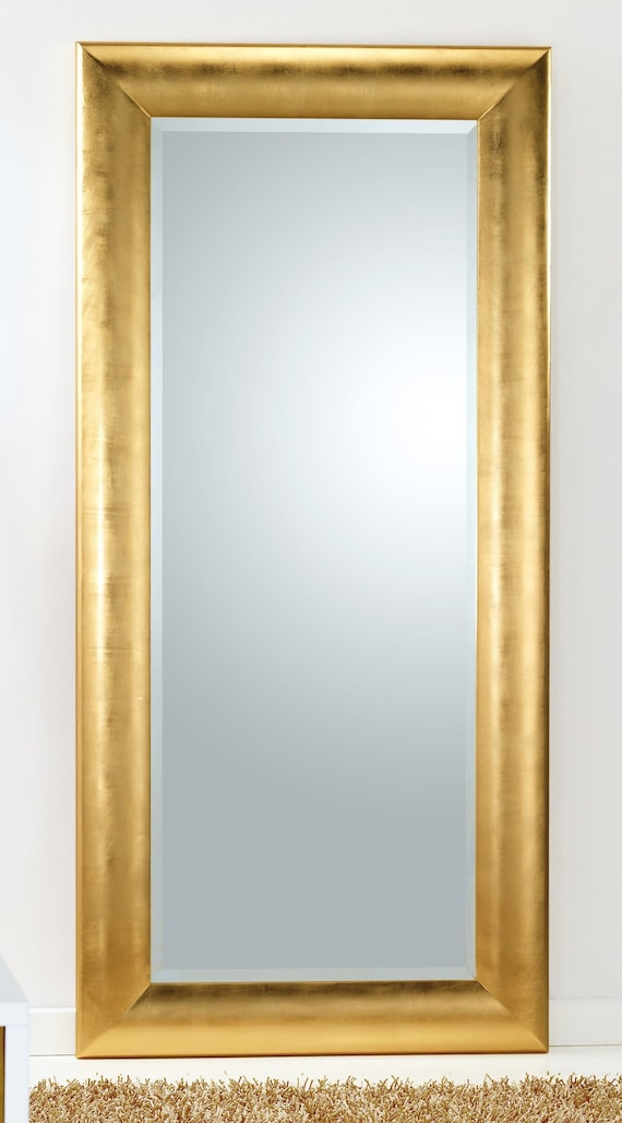 Gold frame on sale mirror large