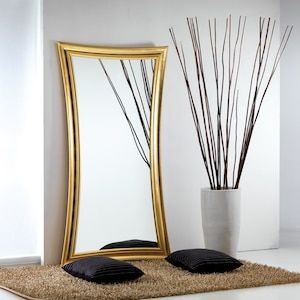 Large Modern Mirror Full Length Gold Leaf Design 110x197cm - Made in Italy - Italian wall mirror Huge Living room Luxury mirror Item#Prot