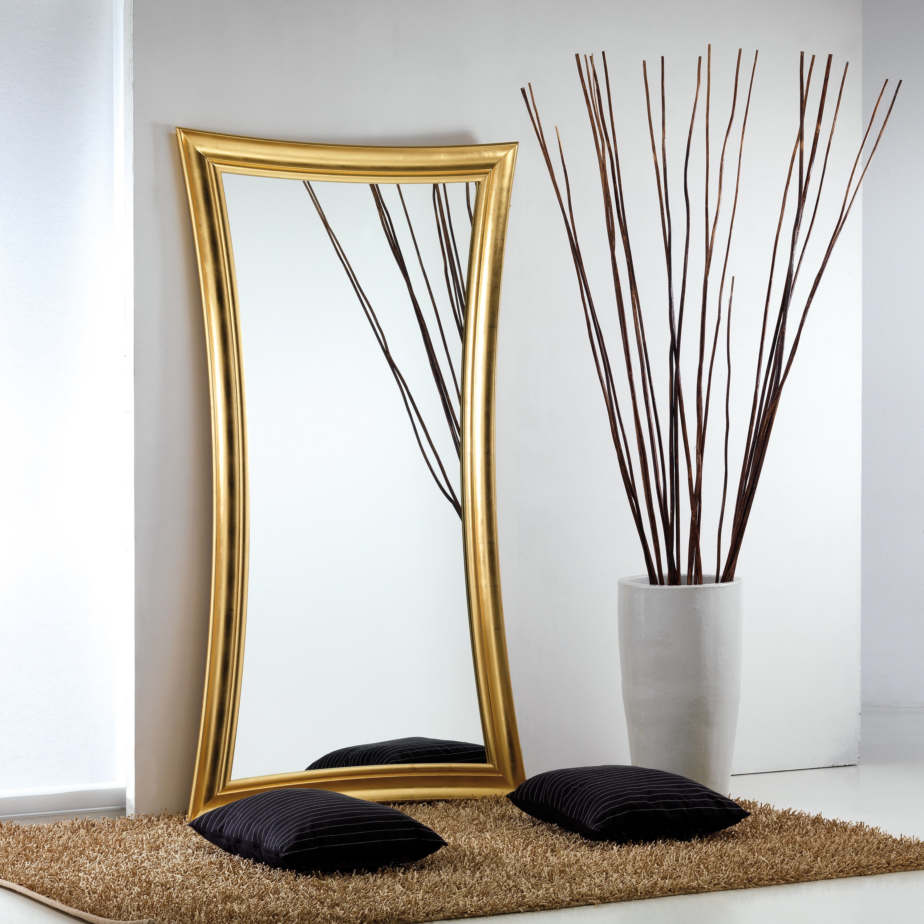 Large Modern Mirror Full Length Gold Leaf Design 110x197cm - Made in Italy - Italian wall mirror Huge Living room Luxury mirror Item#Prot