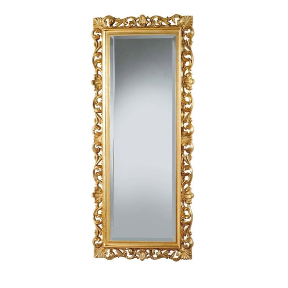 Mirror Whole Baroque Style Leaf Gold Wood Made In Italy Item Mirror Whole Baroque Style Leaf Gold, Baroque Style Gold Mirror