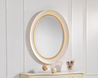 Wall Mirror Oval Classic - Italian mirror large Victorian Style - Antique Vintage mirror Made in Italy Entryway mirror Bedroom mirror #6083