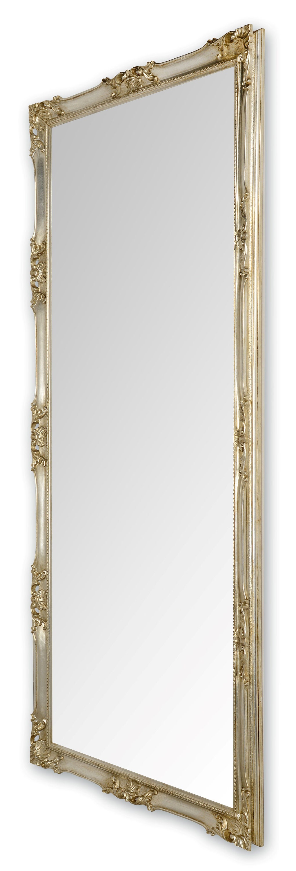 鏡　ヴィンテージ　５０×７０cm ラージ クラシック バロック ミラー アンティーク シルバー