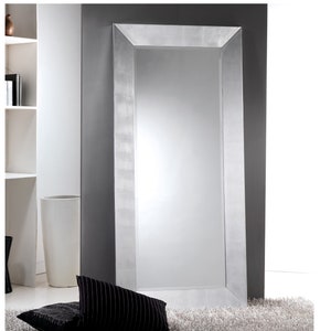 Full length Mirror, Large Modern mirror wall, Leaner mirror, Entryway Bedroom Dressing Living Room Mirror Silver leaf Made in Italy #5080