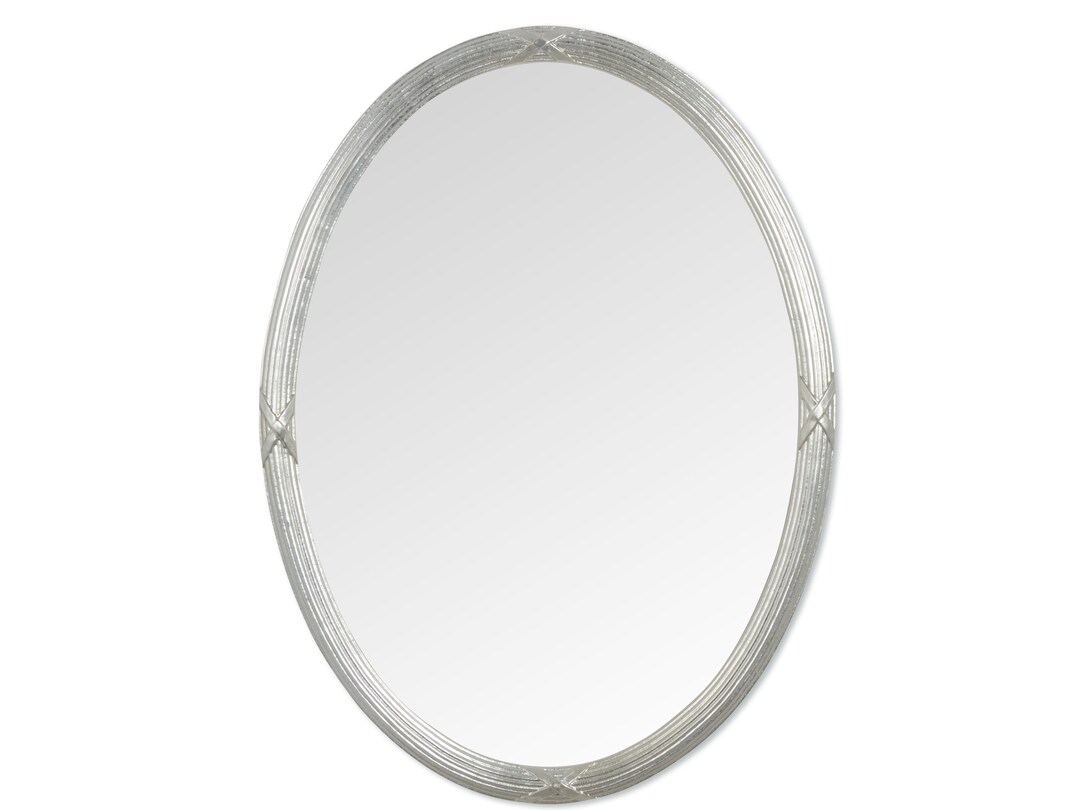 Classic Oval Wall Mirror Silver Leaf Handmade Made in Italy Etsy