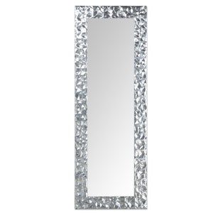 Modern Italian Mirror Wall Silver leaf, full length Mirror entryway bedroom living room mirror Made in Italy Long Wall Mirror silver #PMA