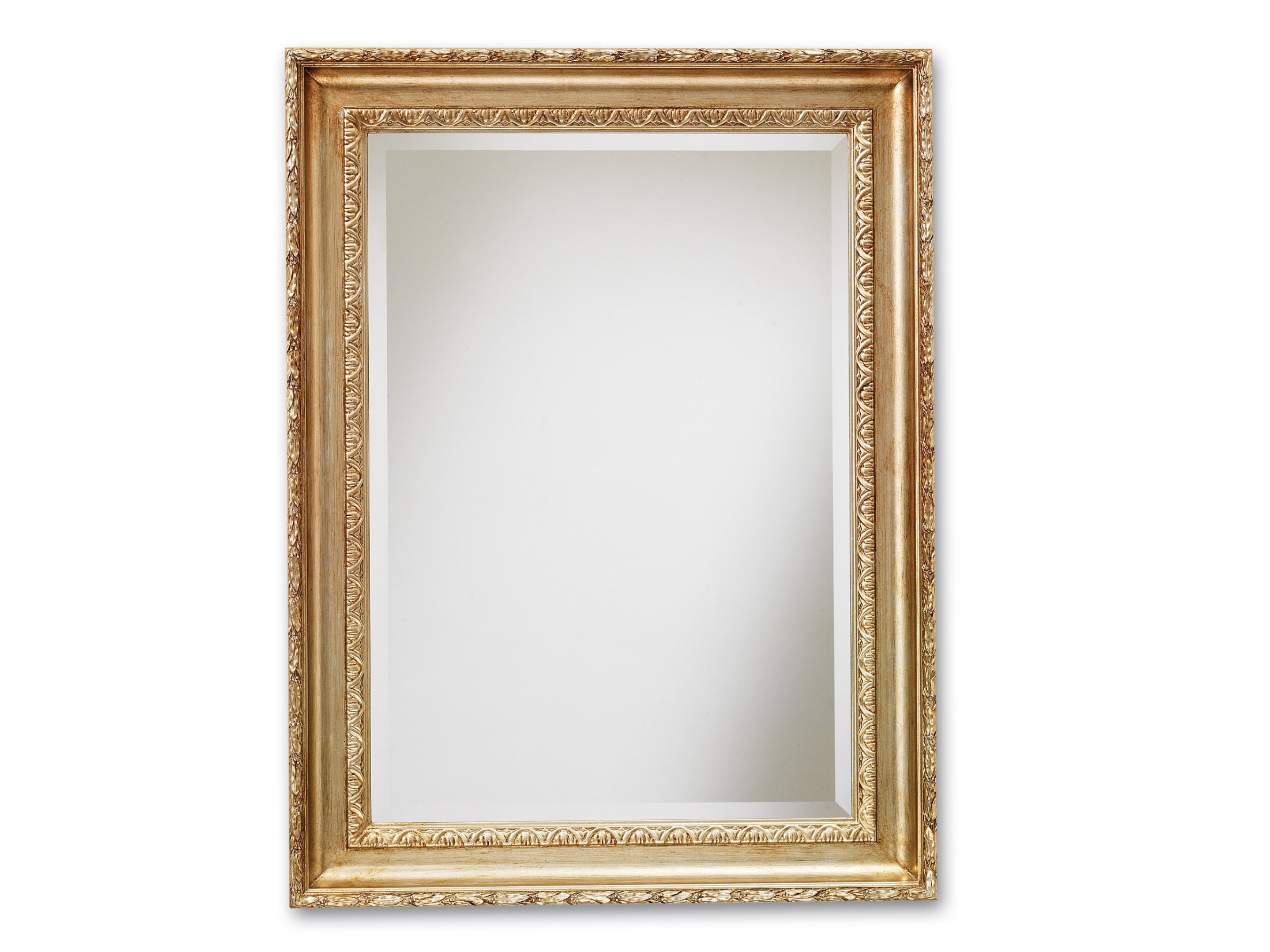 Grand Miroir Mural rectangulaire en Bois de Style Antique Blanc 2,1 x 1,2 m