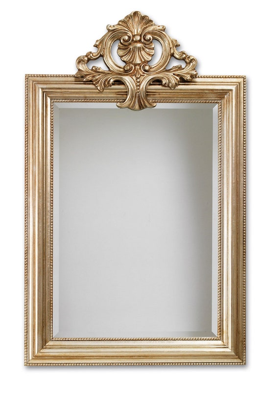 Wall Mirror With Wooden Frame Cm 72x116 Champagne Silver Wall Mirror With Wooden Frame Cm