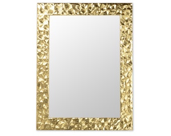 Modern Gold Leaf Wall Mirror - Made in Italy - Rectangular entryway wall mirror - Bedroom mirror - Gilded Home furnishings - wall decor #PPO