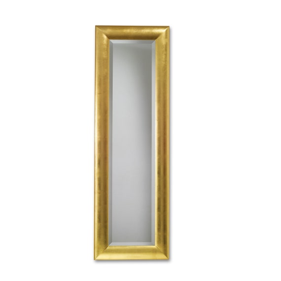 Specchio Parete Moderno Design Foglia Oro Made in Italy specchio dorato  classico ingresso cm. 48x148 Specchio decorativo item 5070 -  Italia