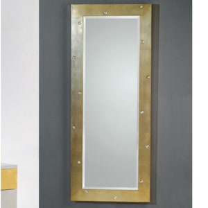 Modern Mirror With Silver Leaf Design Mirror Full length Mirror Leaner mirror Italian Mirror Entryway mirror - Made in Italy - Item # 9053