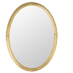 Oval Classic Wall Mirror Gold leaf French baroque Italian Mirror - made in Italy Ornate vintage victorian antique mirror gilded frame  #OV