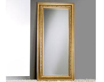 Large Classic Mirror 19th Century Style Gold Leaf Mirror Antique Mirror Made in Italy Long Golden Mirror Classic Italian Mirror