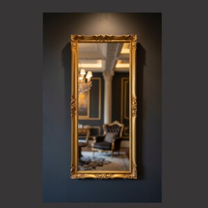 Classic Baroque Wall Mirror Gold Leaf Mirror Made in Italy Antique French Mirror Victorian Gilded Mirror for Entryways and Living Rooms