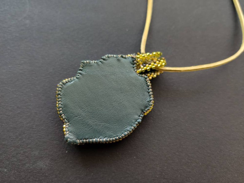 Abstract Art Witchy Jewelry Godmother Gift for Self-healing Pandaknit Nymph Tinny Little Necklace with Jasper Palm Stone