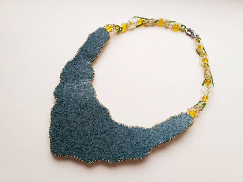 Pandaknit Elven Wear Evening Necklacewith Sage Green Twig Jasper Elite Jewelry Designer Inspired for Royal Outfit Fashion Lifestyle