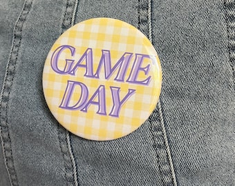 Basic yellow and purple game day pin