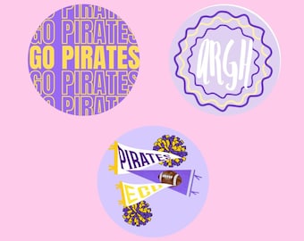 ECU GAMEDAY PINS 3 in