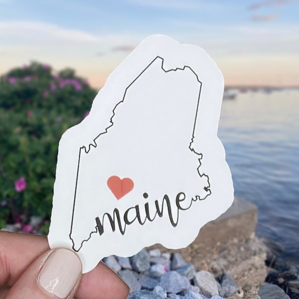 My Heart's in Maine Sticker Great decal for laptop, water bottles, notebooks and more