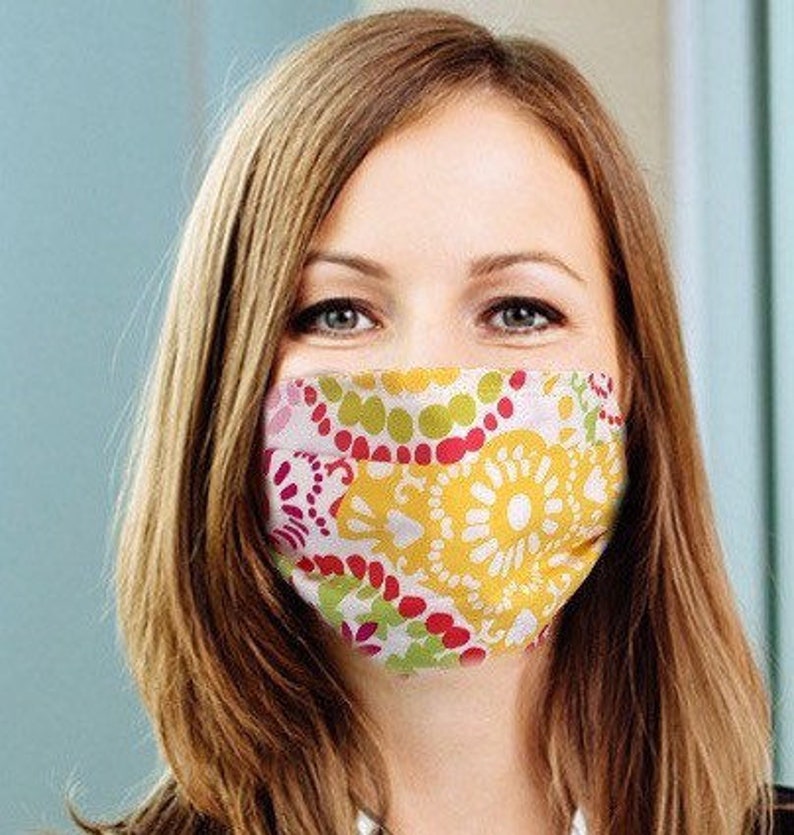 Face mask with elastic ear loops Summer Burst Etsy