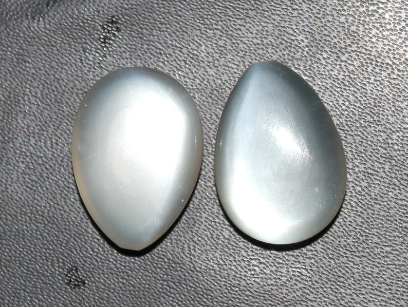Natural moonstone Cabochon 24x17 mm Pear shape Matched Pair Handmade Loose AAA Gemstone For Making Earrings Flashy Moonstone Pair Gemstone
