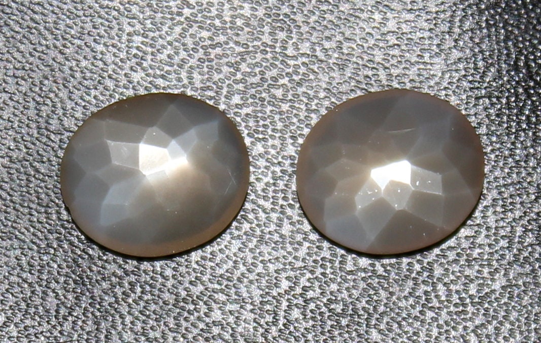 Grey Moonstone Pair GemstoneNatural moonstone Faceted 14x12 Etsy