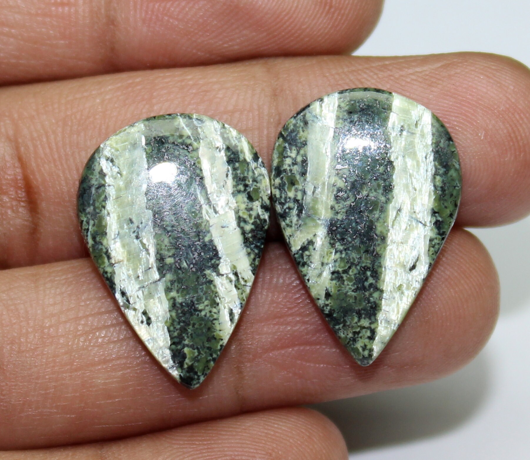 Zebra Jasper pair gemstoneNatural Zebra Jasper cabochon 17x24 | Etsy