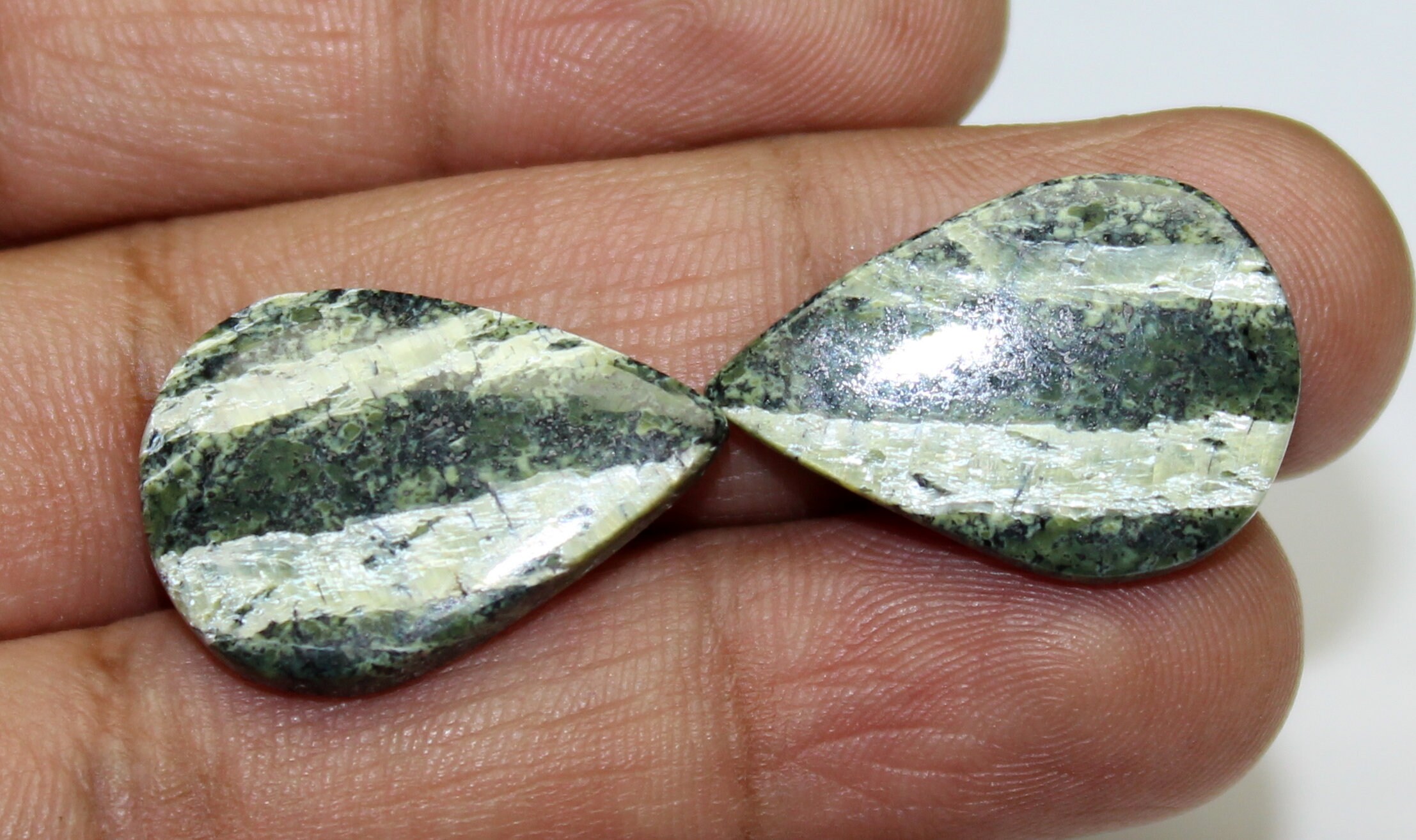 Zebra Jasper pair gemstoneNatural Zebra Jasper cabochon 17x24 | Etsy